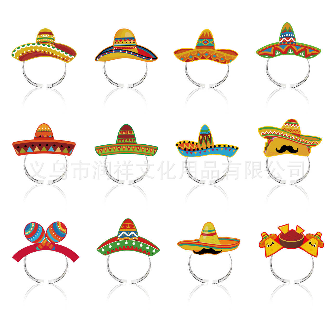 Suministros para fiestas mexicanas HAPPY NEW YEAR Diadema para fiestas de cumpleaños Diadema de papel para decorar tocado
