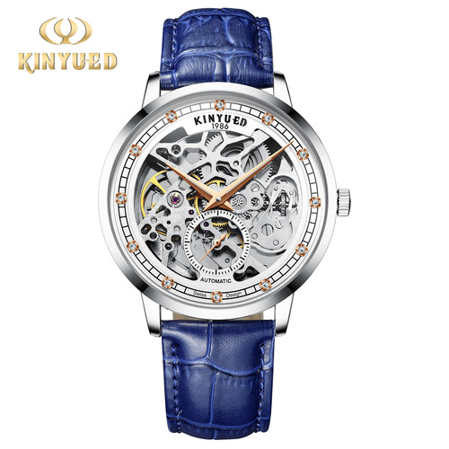 KINYUED male and female couple mechanical watch hollow mechanical watch matching watch live broadcast couple watch
