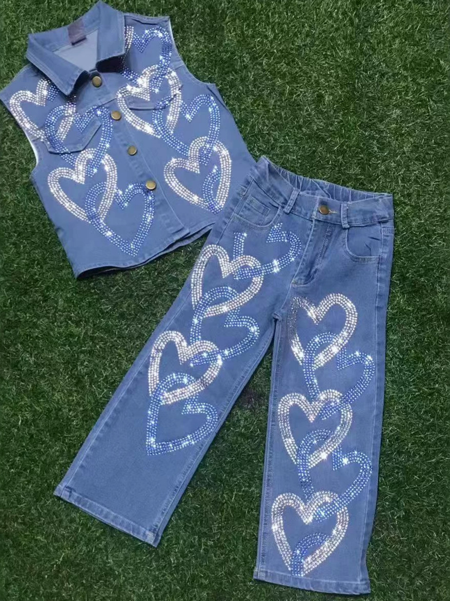 Children's jeans two-piece wholesale high quality children's suits…
