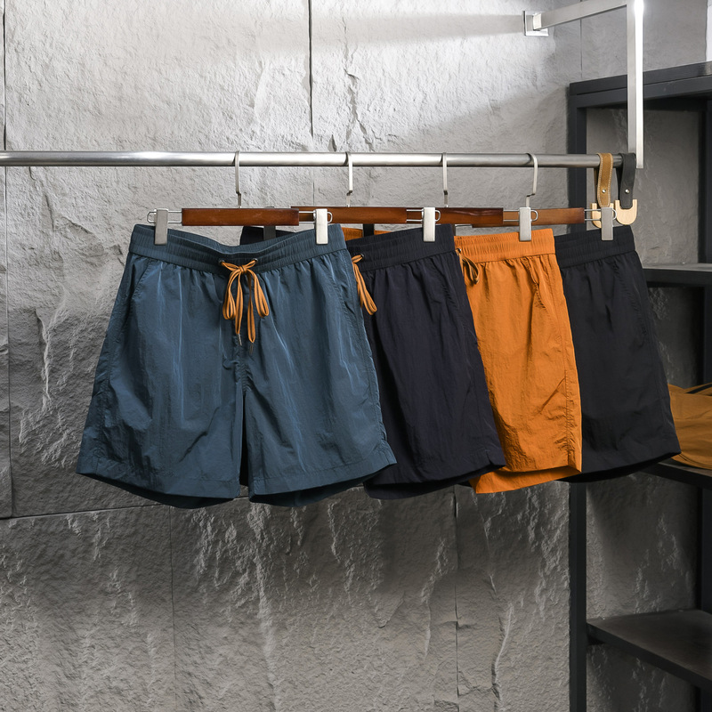 Refreshing in Summer! 3000 Version of Metal Nylon Glossy Classy Summer Lightweight Tear-Resistant Bermuda Shorts for Men