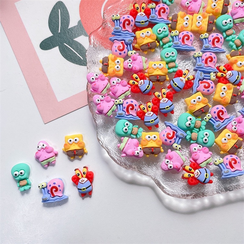 Tamaño pequeño esponja bebé resina accesorios DIY crema pegamento horquilla teléfono móvil Shell brillante cangrejo pequeño colgante al por mayor