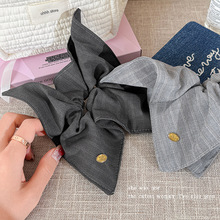 格雷系方巾大肠发圈女丸子头扎发头绳复古气质发绳高级感皮筋头饰