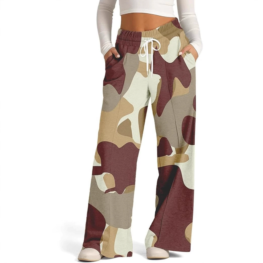 Американский трансграничный 2025 новый повседневный дикий модный тренд высокого качества камуфляжные брюки женские прямые брюки MR10