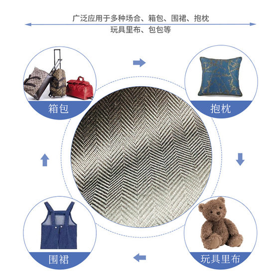 Factory supply straight hair herringbone twill lining Fishbone lining high-grade luggage apron pillow lining wholesale