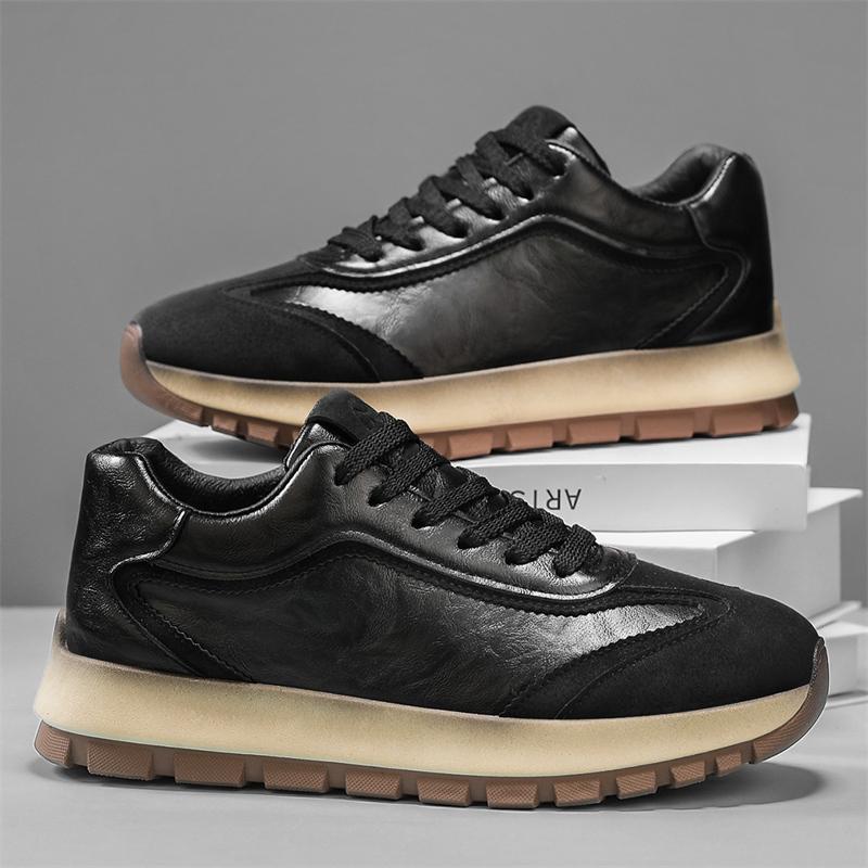 FG66 cuero zapatos casuales coreanos zapatos de hombre zapatos deportivos de moda zapatos de suela gruesa cuatro estaciones