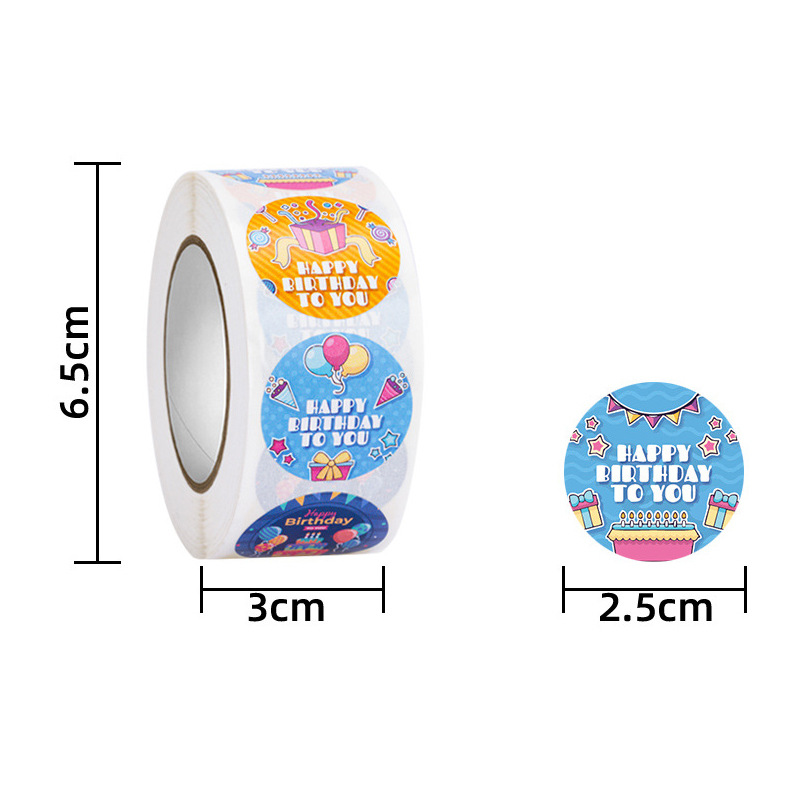 Cute Happy Birthday Stickers Self-adhesive Label Tape 1 Piece display picture 5