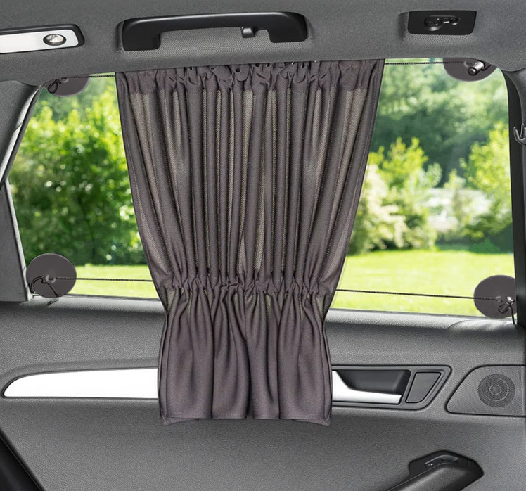 Cross-Border Hot-Selling Car Sunshade Curtain for Side Windows, Privacy Protection, Sun Protection, Heat Insulation, Suction Cup Car Window Curtain, Interior Heat Insulation Curtain