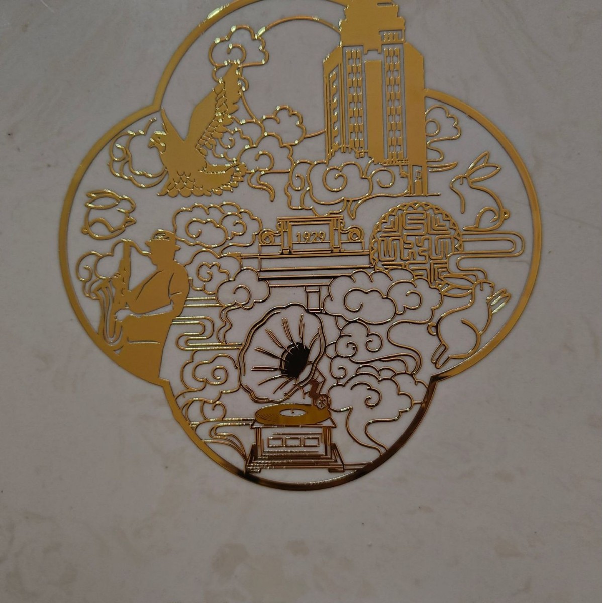 新款和平饭店标志金属贴纸手机平板电脑贴纸