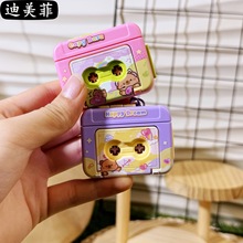 卡通经典复古钥匙扣磁带玉桂狗音乐录音机挂件情侣钥匙链礼品挂饰