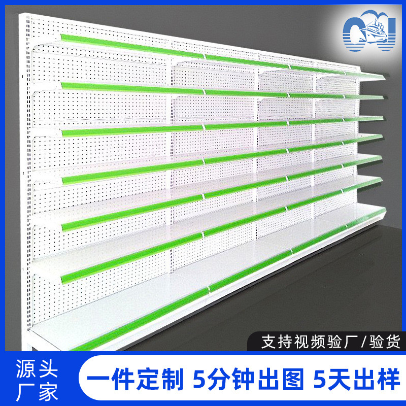 广东工厂直销超市单双面货架母婴便利店药店展示货架定做