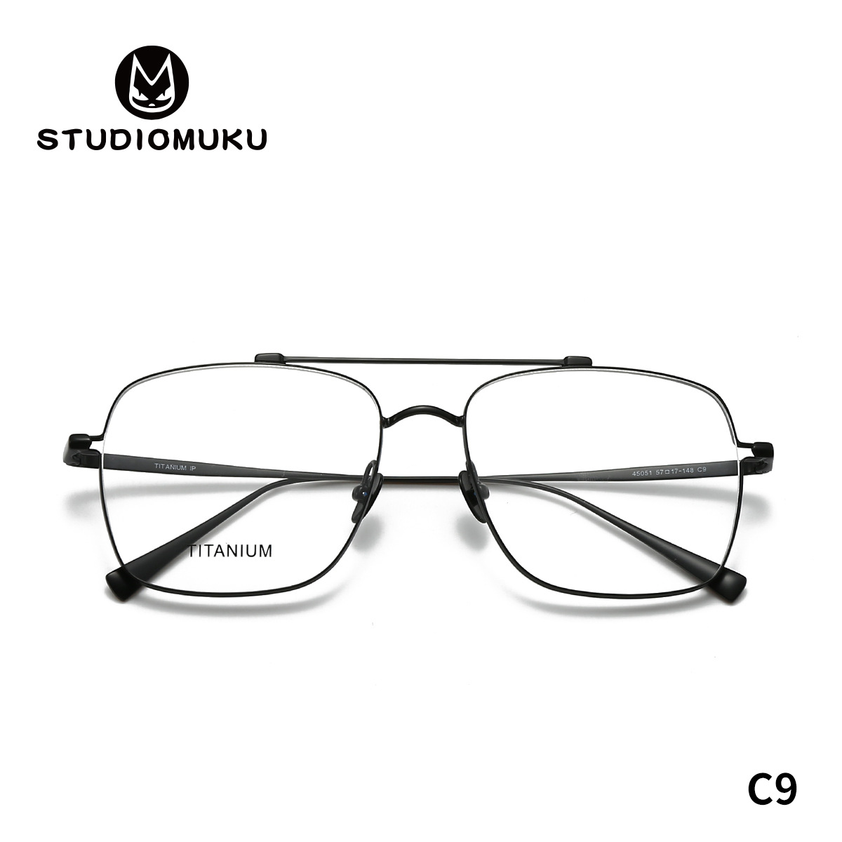 Gafas de madera STUDIOMUKU Marco de gafas de piloto Marco de gafas especial Marco de gafas retro pequeño y delgado