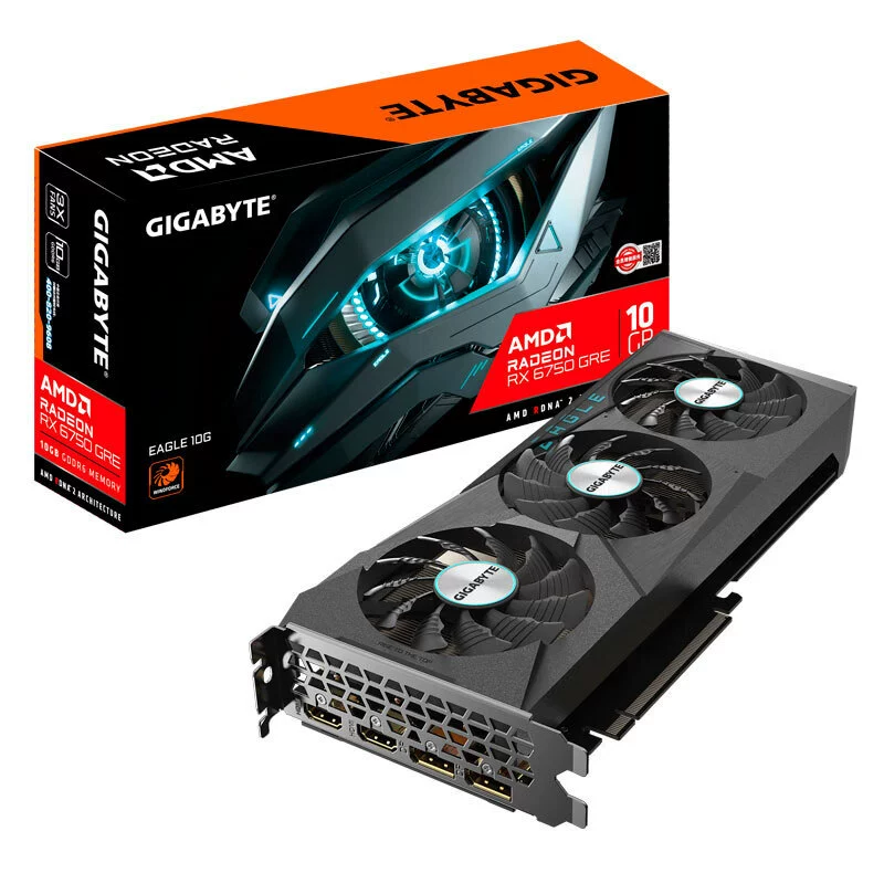 Графическая карта (GIGABYTE) RX 6750 GRE Eagle 10GB — GDDR6, тройной вентилятор, PCIe 4.0