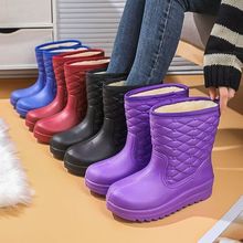 冬季女士加绒雪地靴防水雪地雨鞋防滑女式EVA保暖靴轻便防滑女靴