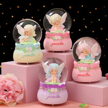 可爱花仙天使女孩发光水晶球学生桌面树脂小摆件儿童节日礼品批发