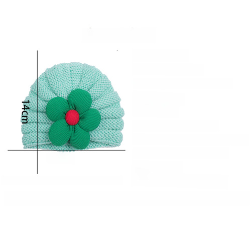  European and American Autumn/Winter Newborn Knitted Hat Children's Warm and Comfortable Flower Beanie Baby Hat