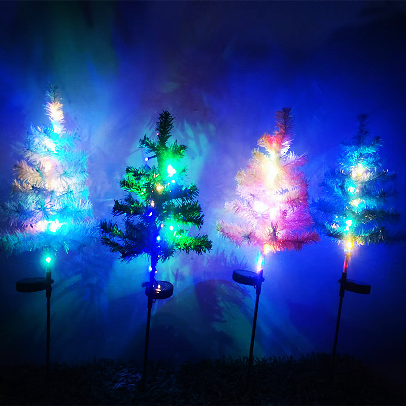 Transfronterizo nuevo solar árbol de Navidad luces jardín decoración tierra césped LED luces de colores al aire libre impermeable luces de jardín