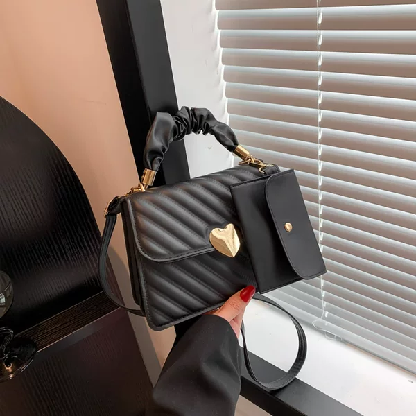 Trendy Embroidered Texture Women's Bag 2026 New Model Commuter Quilted Simple Shoulder Crossbody Bag Hand-Held Small Square Bag