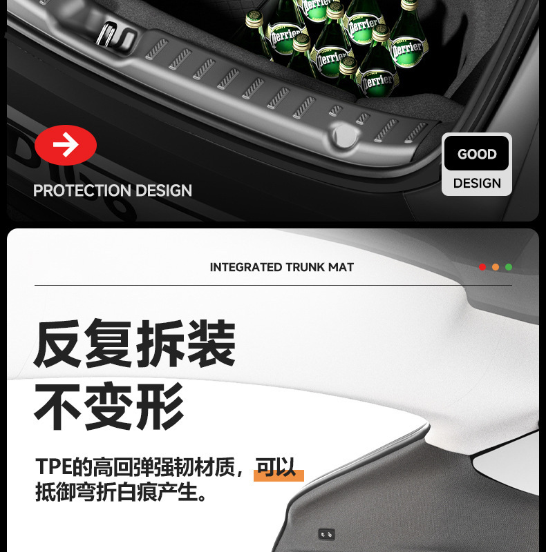 Suitable for Tesla's New Model Y3 Integrated Trunk Mat, Front and Rear Compartment Integrated Mat, Tpe Interior Protection