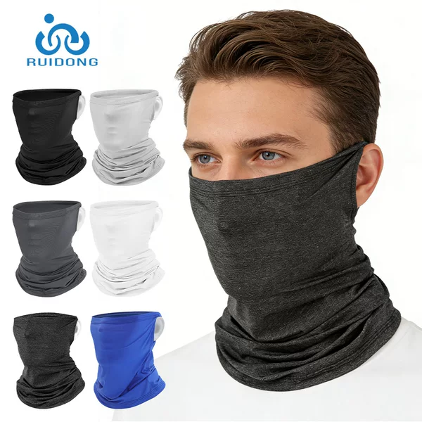 Summer Thin Nylon Ice Silk Neck Gaiter for Men and Women, Outdoor Cycling Sun Protection Quick-Dry Neck Guard Face Mask Magic Headscarf