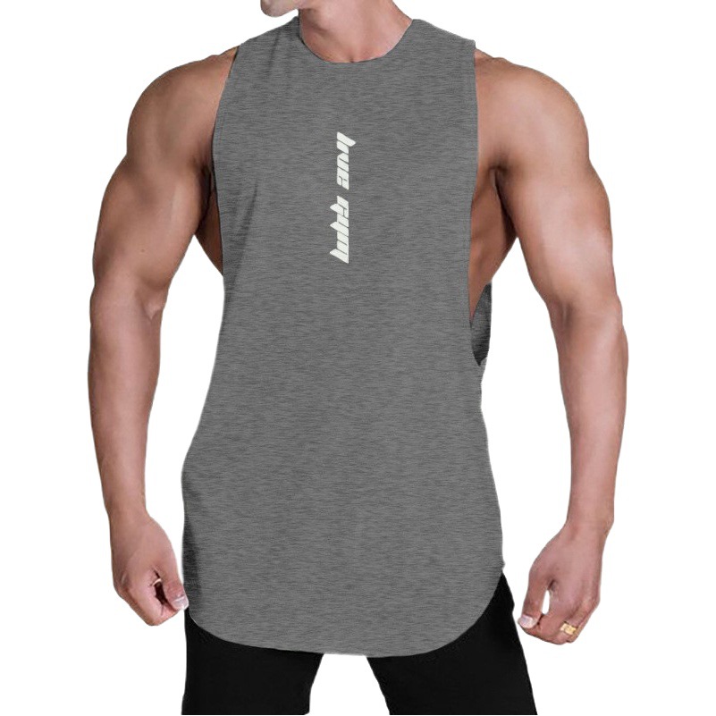 Chaleco Deportivo de Fitness para Hombre de Mezcla de Algodón, Secado Rápido, Transpirable, para Deportes