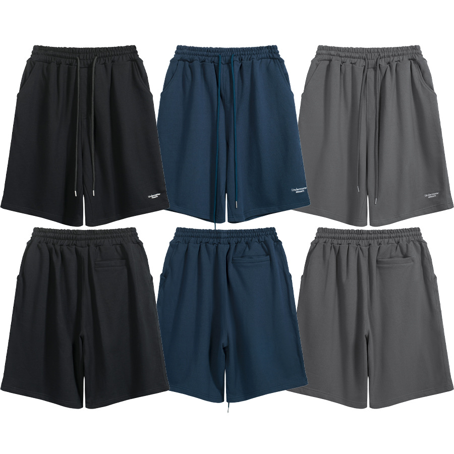 Undermycar logotipo LOGO letras bordadas lazos de dibujo elásticos hombres pantalones cortos casuales sueltos