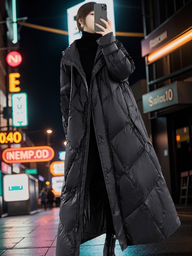 Abrigo acolchado largo talla grande para mujer 2025 — grueso, cálido, suelto y moderno, ideal para invierno image 2