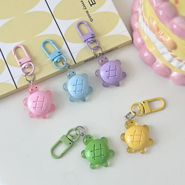Luminous Turtle Keychain Cute Fun Turtle Pendant Color Cartoon Couple's Best Friend Schoolbag Accessories Gift