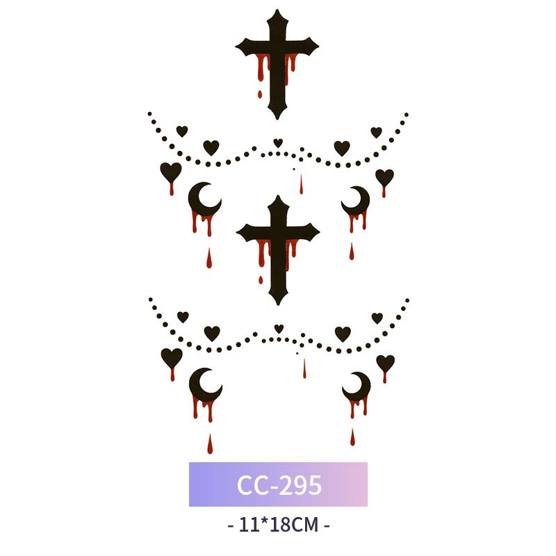 Transfronterizo en stock al por mayor de halloween colorido mariposa tatuaje pegatinas simulación sangrienta cicatriz pegatinas divertidas pegatinas impermeables