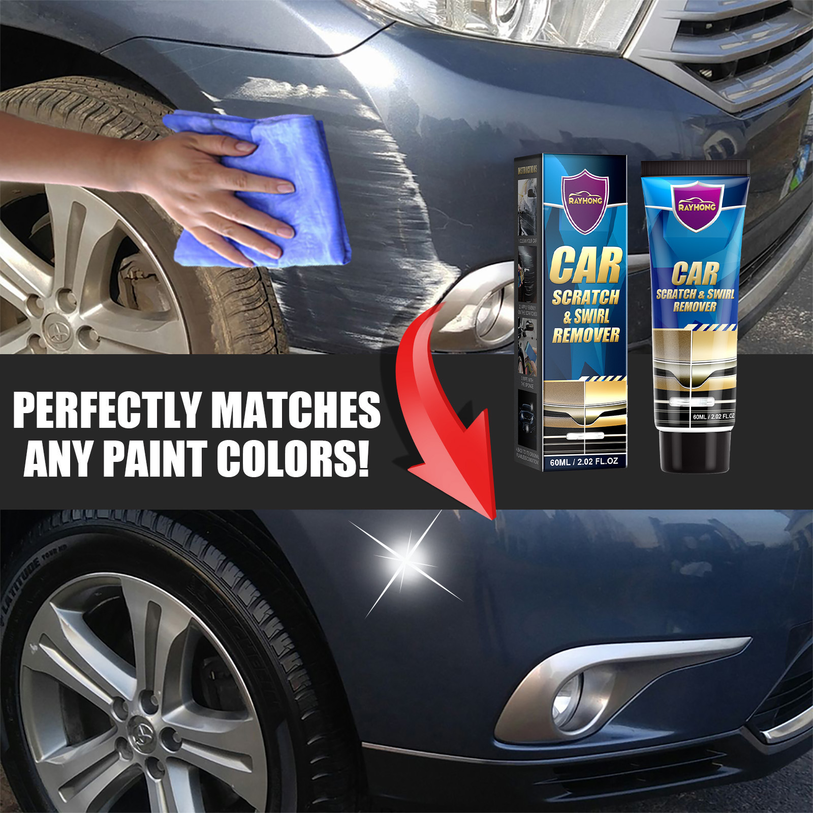 Rayhong Car Scratch Care Cream Car Maintenance and Refurbishment Paint Scratch Polishing and Paint Repair Care Cream