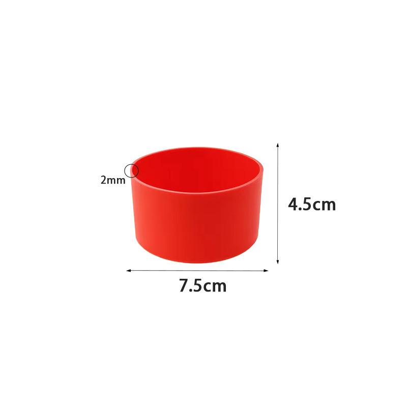 실리콘 컵 슬리브*원형*7.5*4.5cm*빨간색