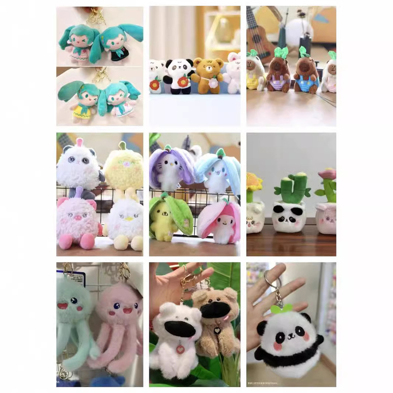 Internet Celebrity Cute Panda Pendant Plush Toy Doll Little Panda Bag Pendant Keychain Doll Wholesale
