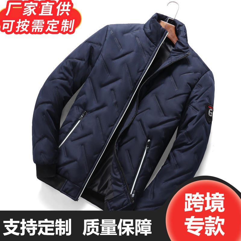 跨境2023棉衣男冬季外贸立领棉衣潮流加厚保暖多色棉服外套批发