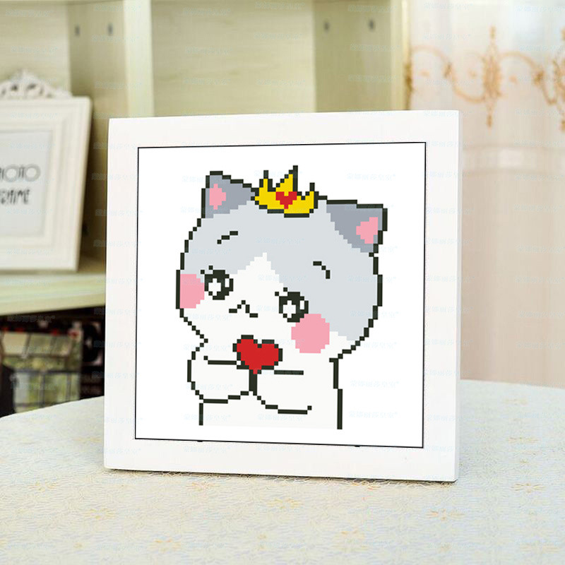 【Colección con marco】Auténtico punto de cruz de la Mona Lisa, punto de cruz infantil con dibujos animados. image 3