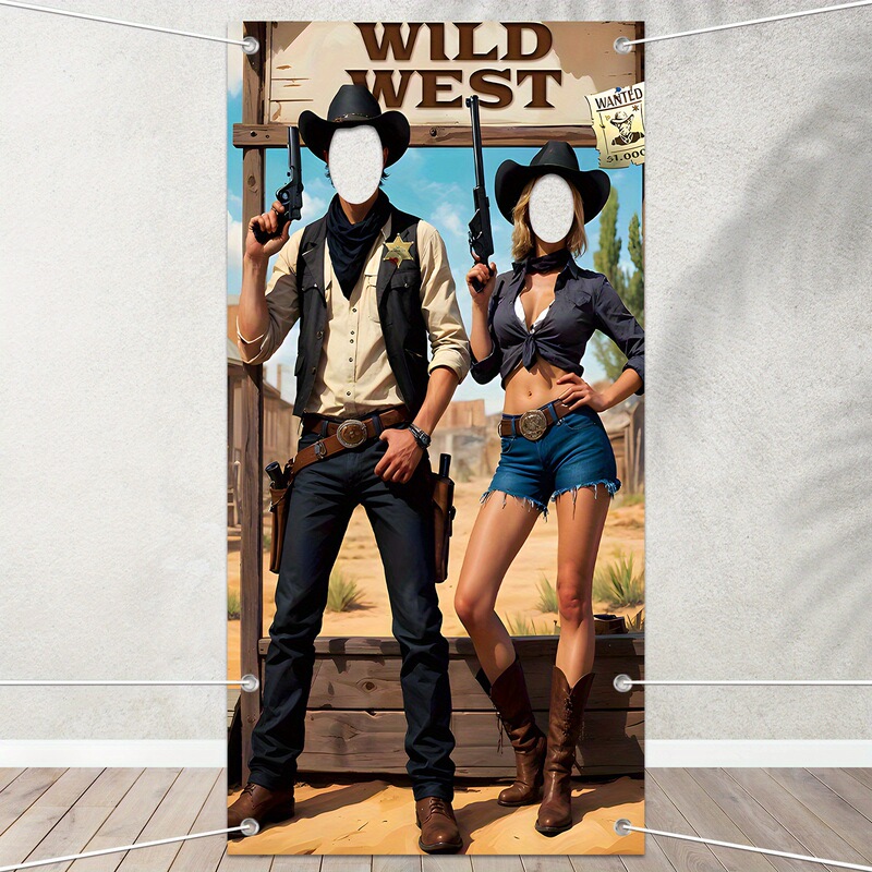 Cross-Border Western Cowboy Theme Photo Frame Photography Backdrop Decoration Children's Birthday Party Props Scene Cross-Border Western Cowboy Theme Photo Frame Photography Backdrop Decoration Children's Birthday Party Props Scene