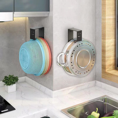 可摺疊臉盆掛鈎免打孔浴室盆子收納架衛生間置物架洗澡盆掛盆神器