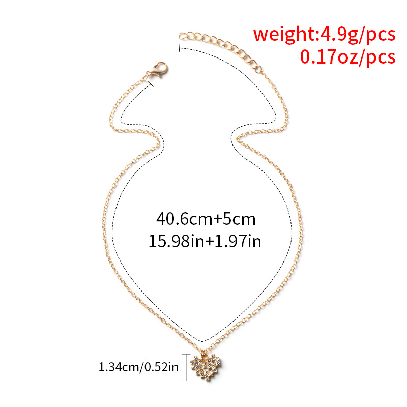 simple heart-shaped pendant necklace fashion alloy necklace sweater chain necklace