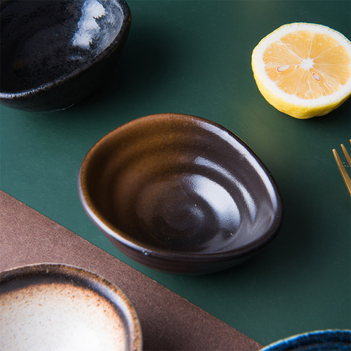 日式调味碟家用陶瓷碟子酱油碟醋碟蘸料碟餐具可爱创意豆皿小菜碟