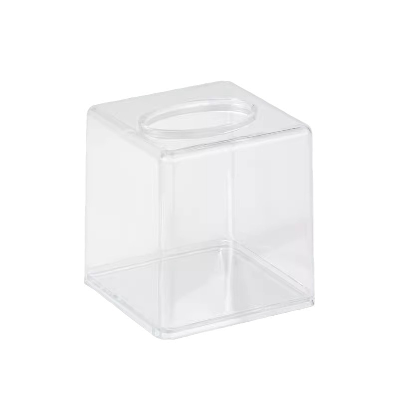 Caja de pañuelos de acrílico transparente Hotel Restaurante cara toalla caja de almacenamiento tubo de papel higiénico rollo de papel caja de pañuelos de tubo