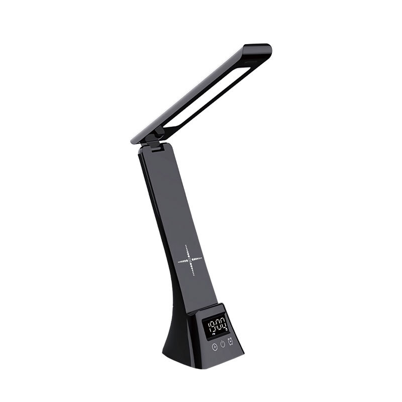 Lámpara de escritorio LED plegable multifuncional calendario reloj de escritorio para aprender a leer lámpara de escritorio protector de ojos 15W lámpara de escritorio de carga inalámbrica