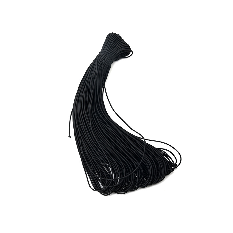 Cintas elásticas redondas de alta elasticidad 1mm - 8mm accesorios de ropa blanca y negra cuerda de extracción de látex cuerda elástica