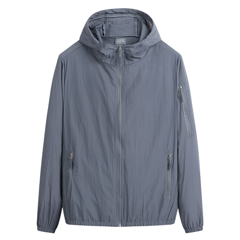 Sun protection clothing men's new ice silk quick-drying breathable hooded sun protection skin windbreaker outdoor mountaineering fishing clothing coat men