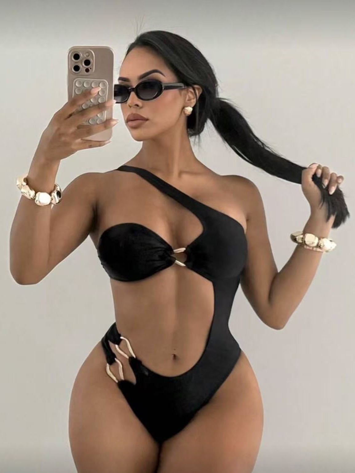 Stock2026 Europa y los Estados Unidos nuevos bikini unidos bikini color sólido sexy trajes de baño transfronterizos trajes de baño