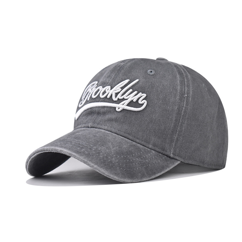 Nueva gorras de béisbol bordadas de Brooklyn lavadas transfronterizas, gorras de béisbol para deportes al aire libre, gorras de cuatro estaciones