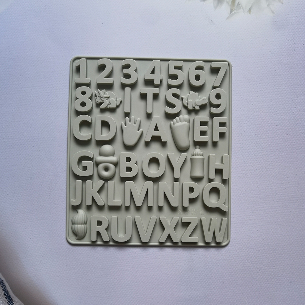 Chocolate alfanumérico 2 molde de silicona para pastel helado pudín molde de postre jabón utensilios de cocción