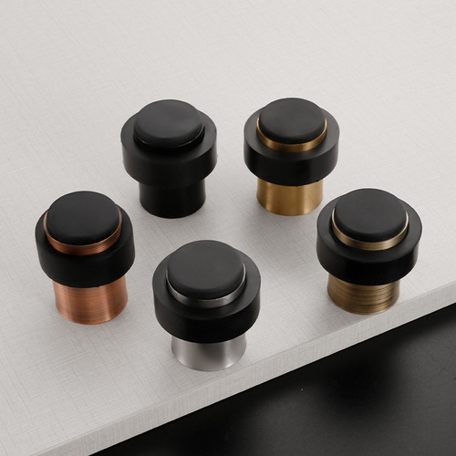 Stainless steel 304 door stop glass door collision limiter extended door block rubber round door top no-drilling door bumper