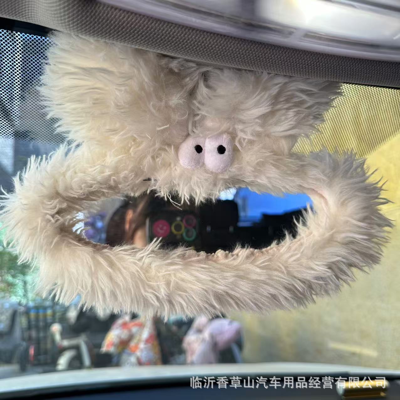 Cubierta de espejo retrovisor de automóvil transfronterizo dibujos animados creativos lindos cubierta de espejo retrovisor de peluche accesorios de automóvil mujeres image 6