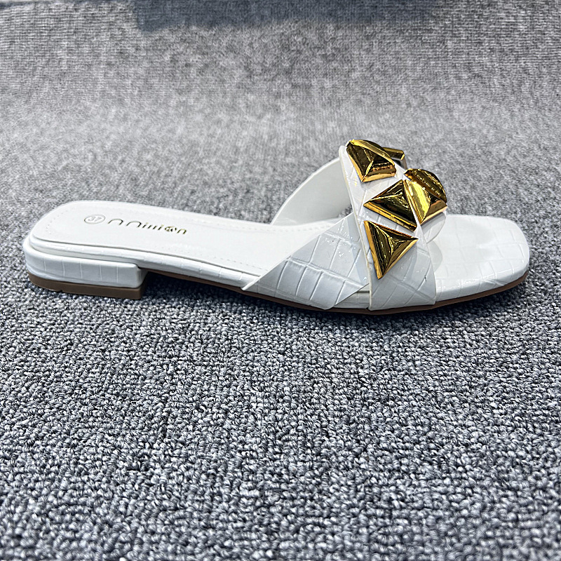 Damenpantoffeln2023 Neue flache Sommersandalen, Damenoberbekleidung, vielseitige Hausschuhe in Übergröße_voghion.com