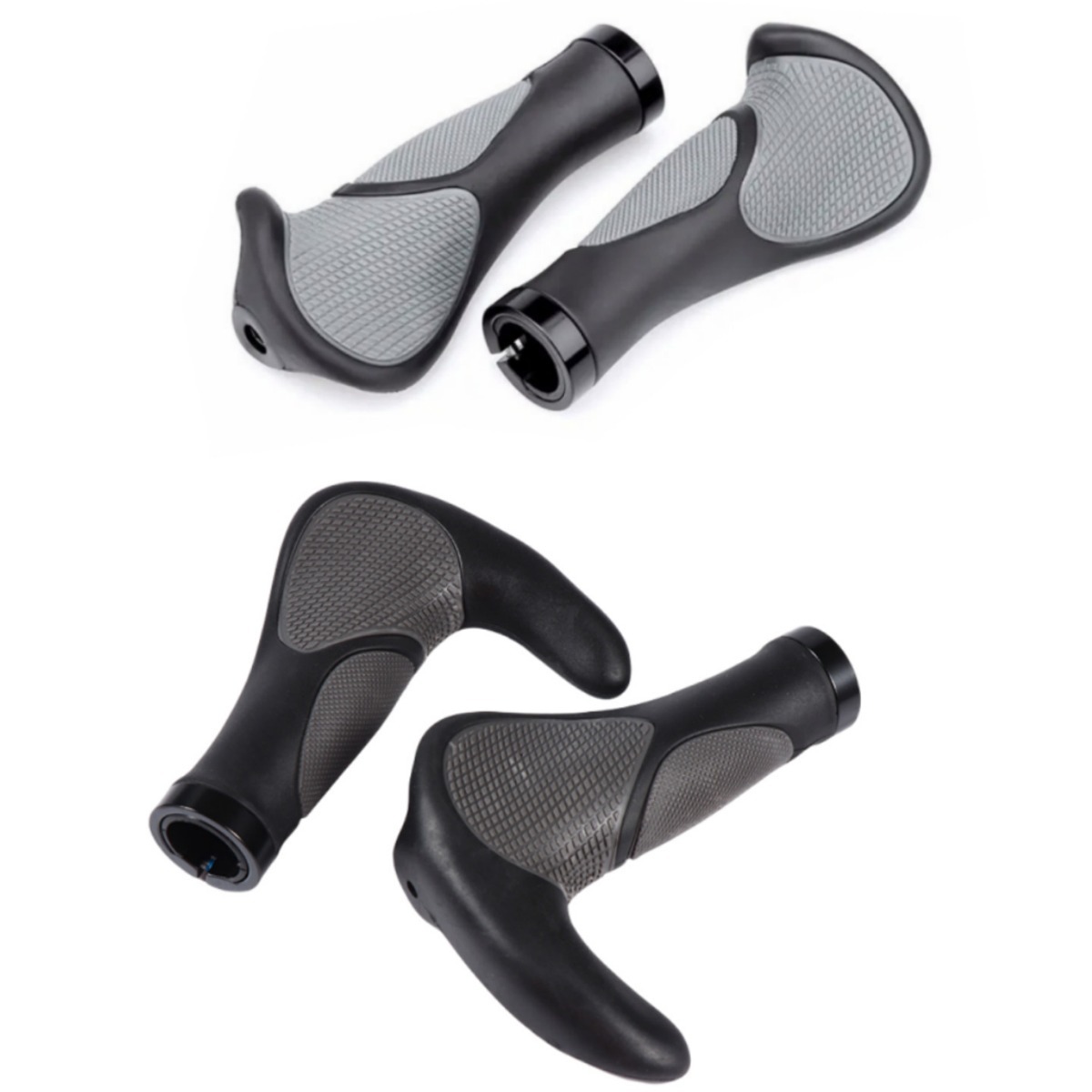 Bicycle Rubber Horn Handle Set Mountain Bike Horn Handle Set Riding Accessories Bilateral Lock Anti-slip Deputy Handle