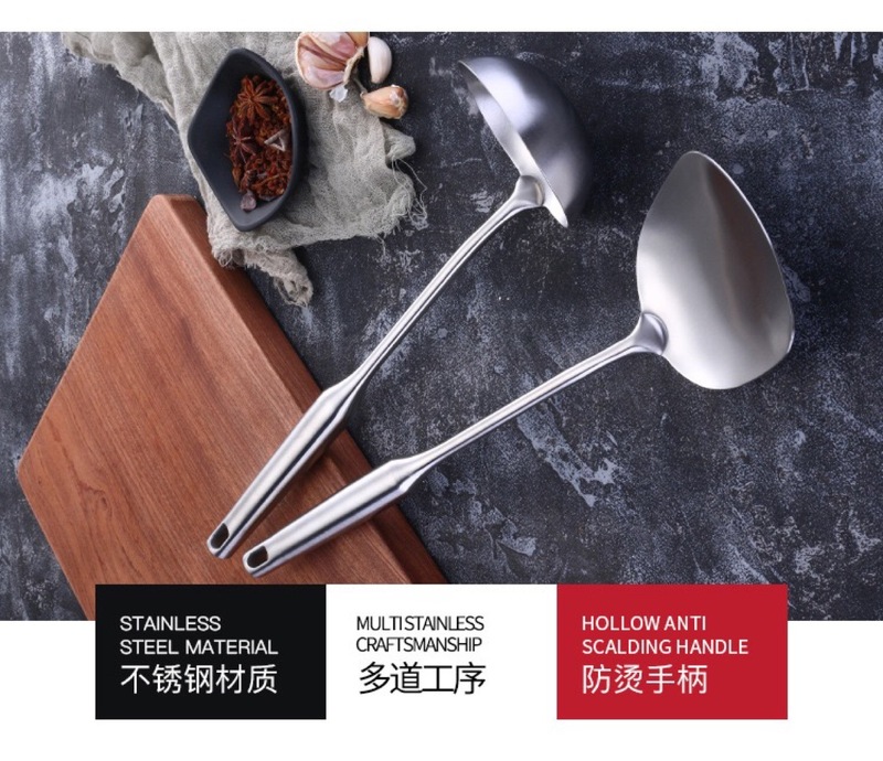 不锈钢锅铲家用炒菜铲子煎饼铲子厨具汤勺  日用厨房工具 厨具套|undefined