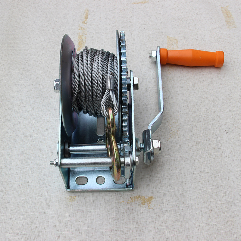 Pequeña miniatura manual del remolque manual de la manivela del torno pequeña con el freno automático